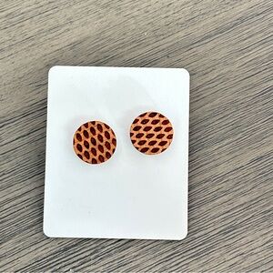 Grace & Wood Co. Wood Cherry Raindrop Studs Earrings.